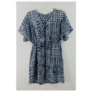 Tramp abstract print cut-out tie back dress size small